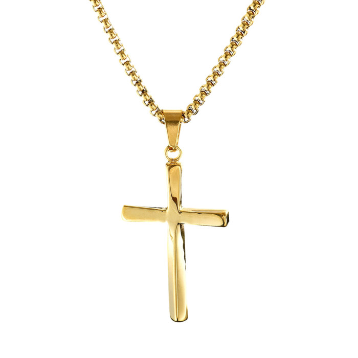 Wholesale Stainless Steel Twisted Cross Necklace