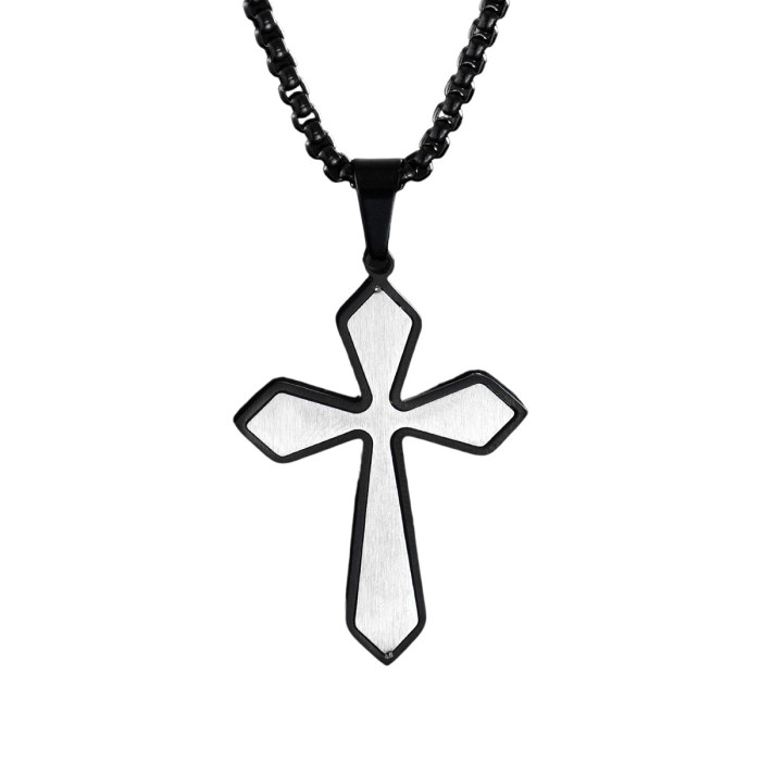 Wholesale Stainless Steel Diamond-Edge Layered Crucifix