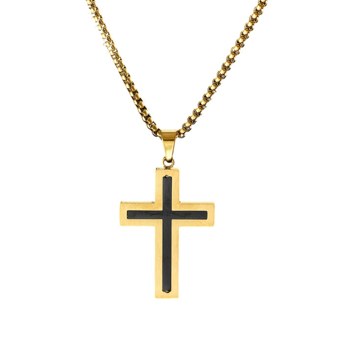 Wholesale Stainless Steel Sunburst Cross Necklace
