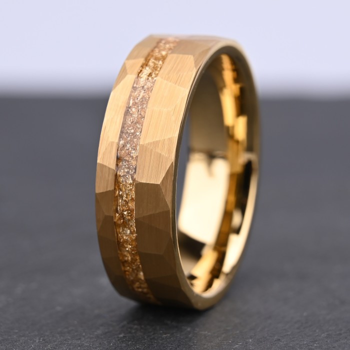Wholesale Tungsten Carbide Rings with Gold Foil Inlays