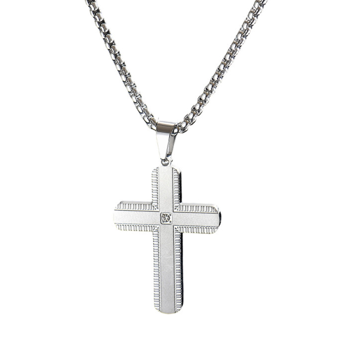 Wholesale Stainless Steel Multi-Color Plated Cross Necklace
