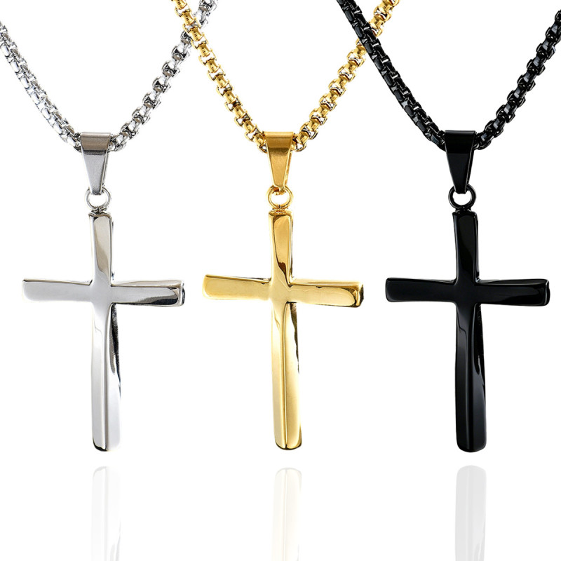 Wholesale Stainless Steel Twisted Cross Necklace