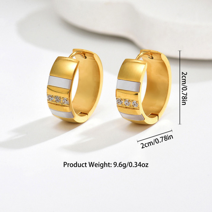 Wholesale Stainless Steel Mother of Pearl Hoop Earrings