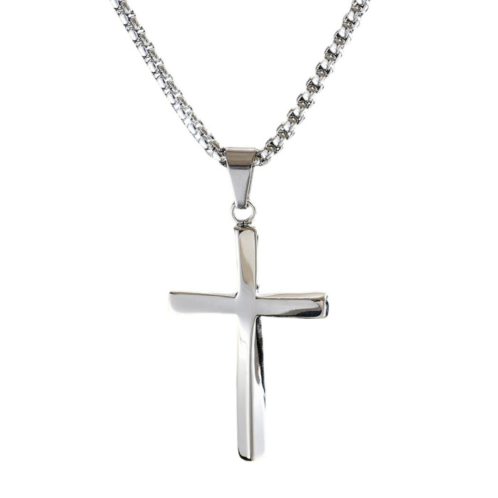 Wholesale Stainless Steel Twisted Cross Necklace