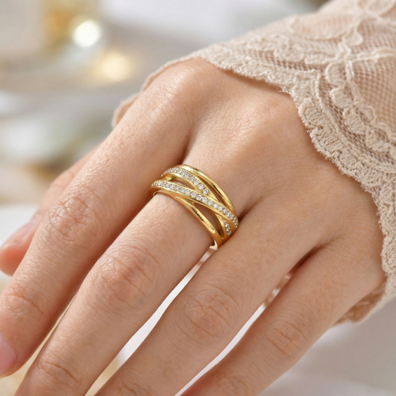 Wholesale Stainless Steel Interwoven Rings