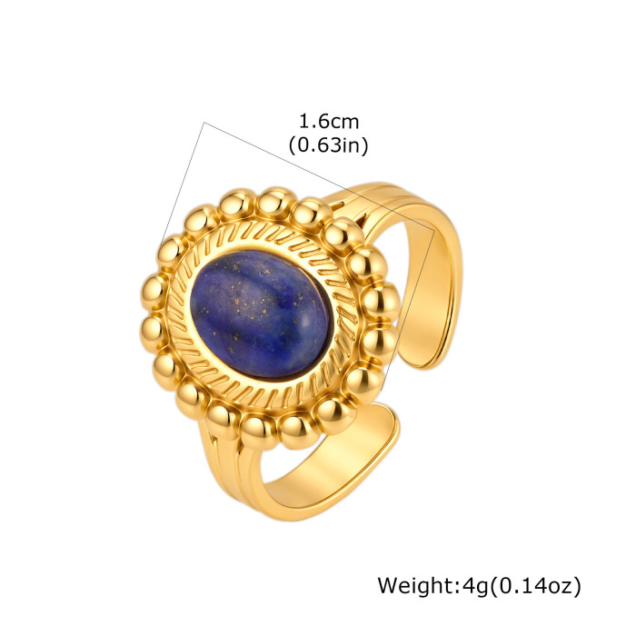 Wholesale Stainless Steel Lapis Lazuli Rings