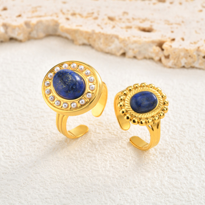 Wholesale Stainless Steel Lapis Lazuli Rings