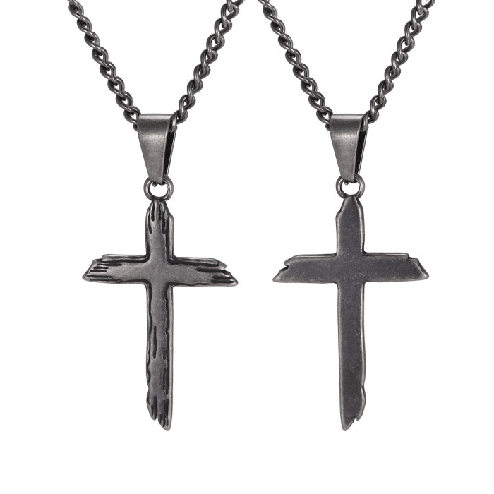 Wholesale Stainless Steel Grunge Cross Necklaces