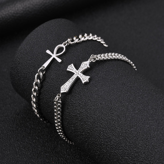 Wholesale Stainless Steel Cross Link Bracelets