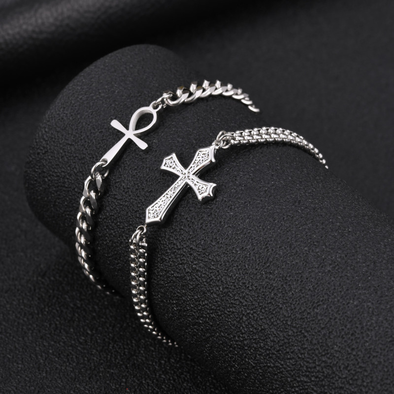 Wholesale Stainless Steel Cross Link Bracelets