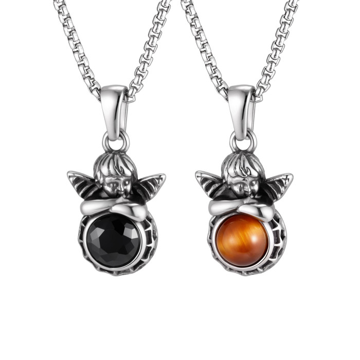 Wholesale Stainless Steel Cherub Angel Necklaces