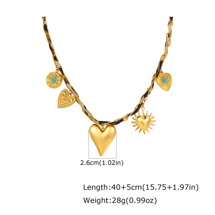 Wholesale Stainless Steel Leopard Cord Charm Necklaces