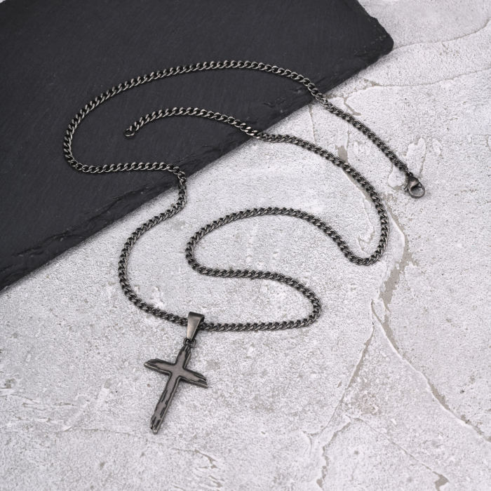 Wholesale Stainless Steel Grunge Cross Necklaces