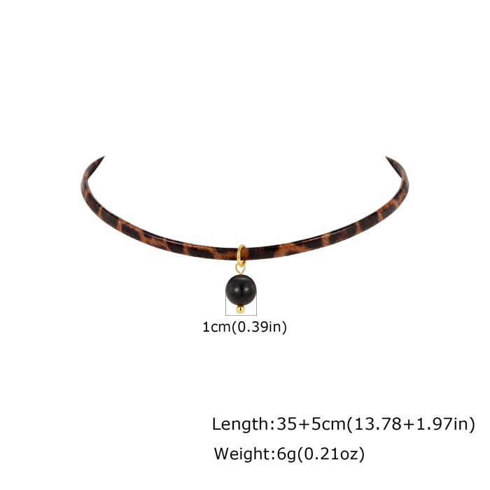 Wholesale Vintage Stainless Steel Leopard Chokers