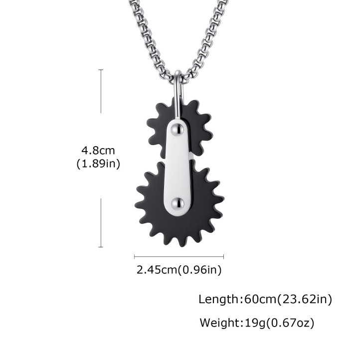 Wholesale Stainless Steel Kinetic Gear Necklaces