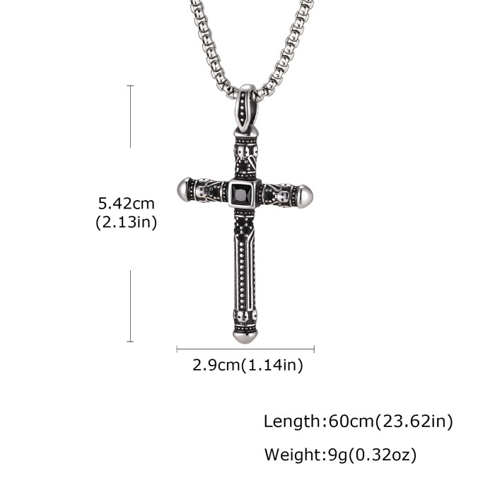 Wholesale Stainless Steel Skull Cross Necklaces