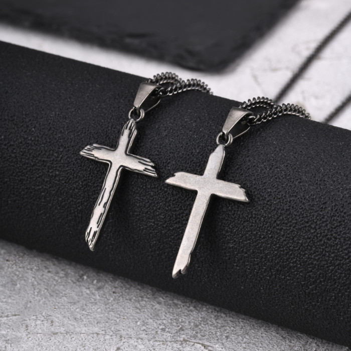 Wholesale Stainless Steel Grunge Cross Necklaces