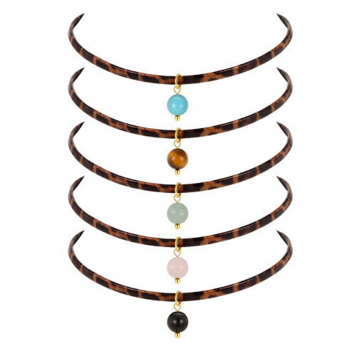 Wholesale Vintage Stainless Steel Leopard Chokers