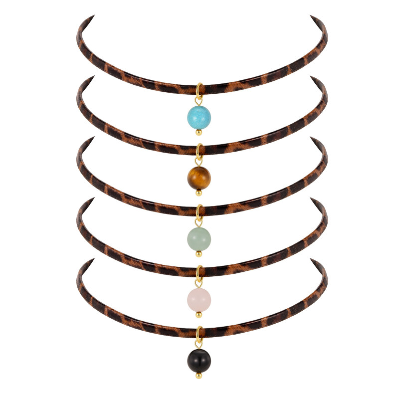 Wholesale Vintage Stainless Steel Leopard Chokers