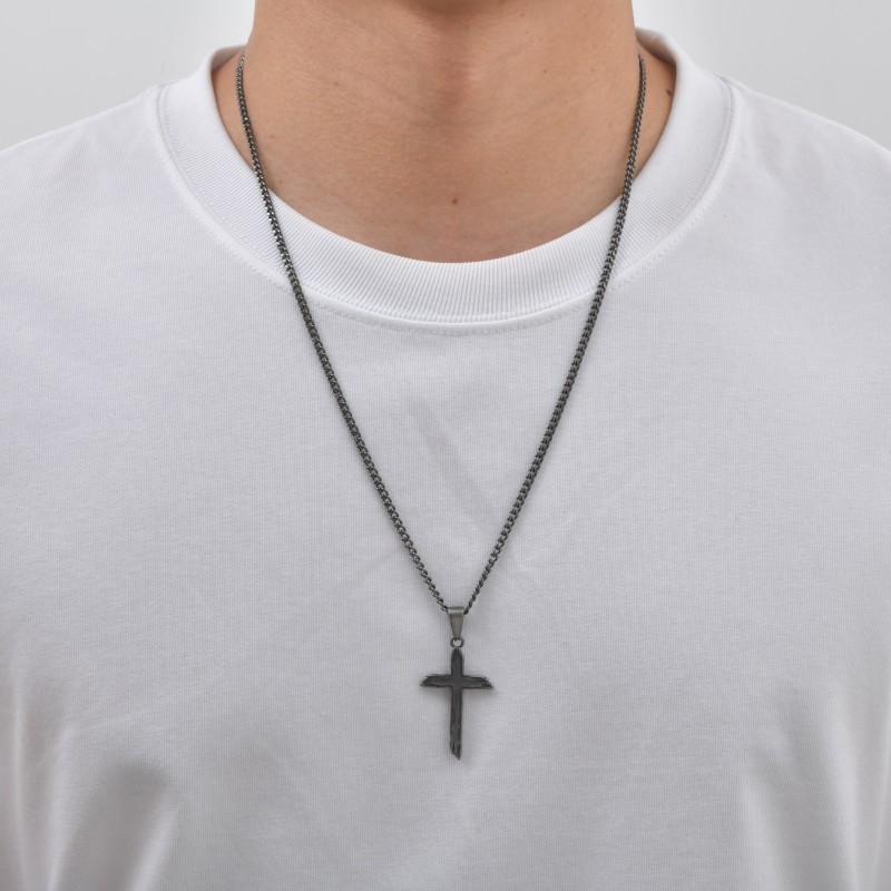 Wholesale Stainless Steel Grunge Cross Necklaces