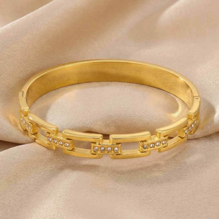 Wholesale Luxury Stainless Steel Paperclip Bangles