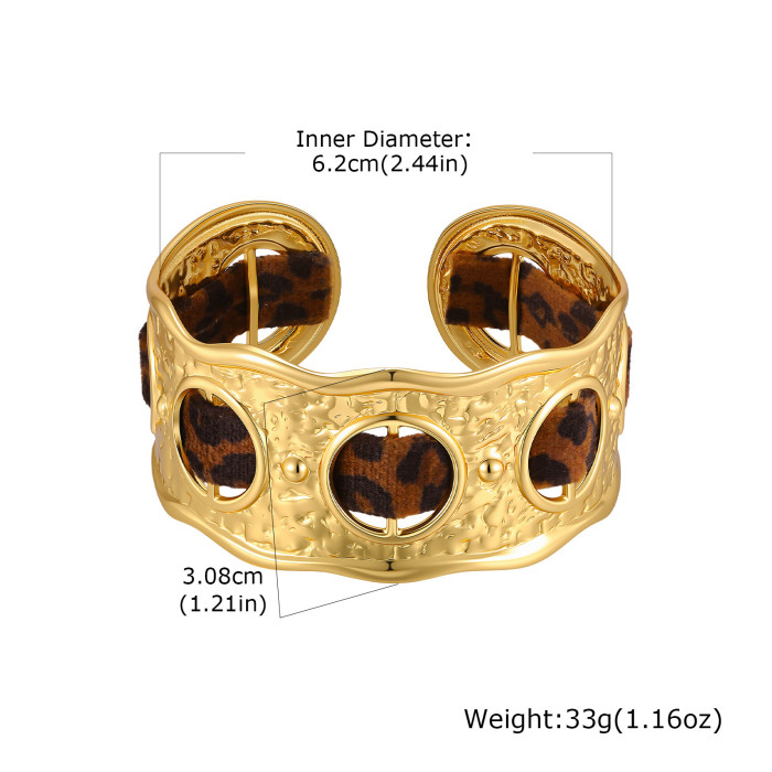 Wholesale Stainless Steel Leopard Cuff Bracelets