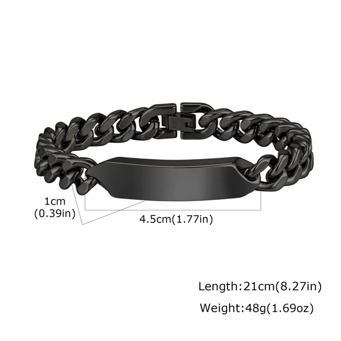 Wholesale Stainless Steel Cuban Link ID Bracelets