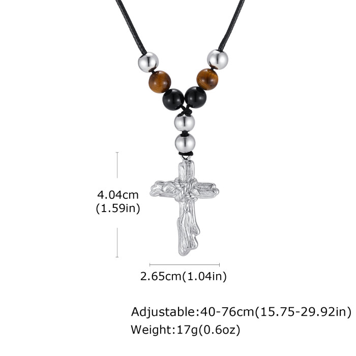 Wholesale Stainless Steel Rosary Cross Necklaces