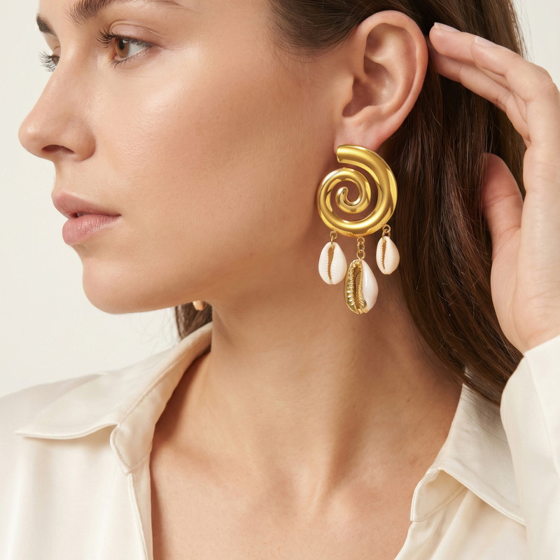 Wholesale Stainless Steel Mermaidcore Earrings