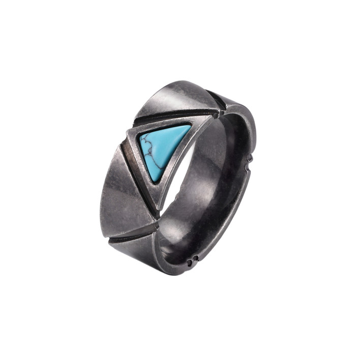 Wholesale Stainless Steel Turquoise Band Rings