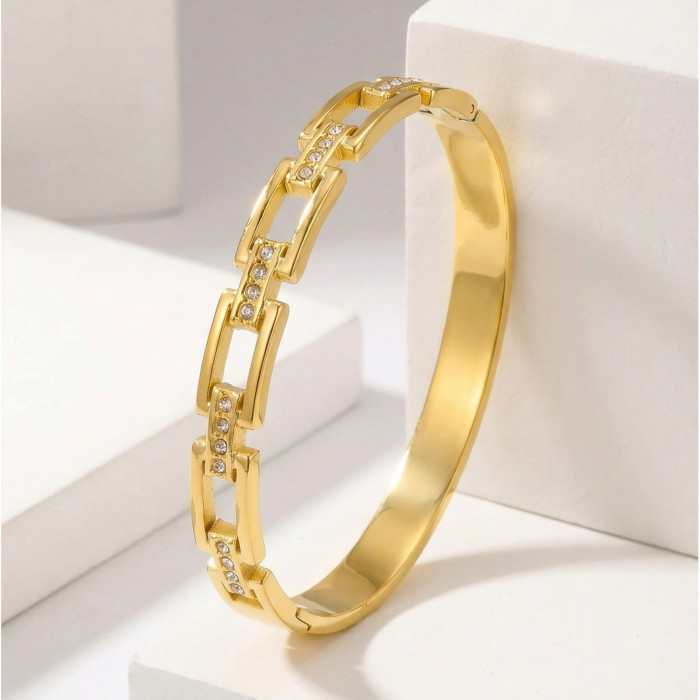 Wholesale Luxury Stainless Steel Paperclip Bangles