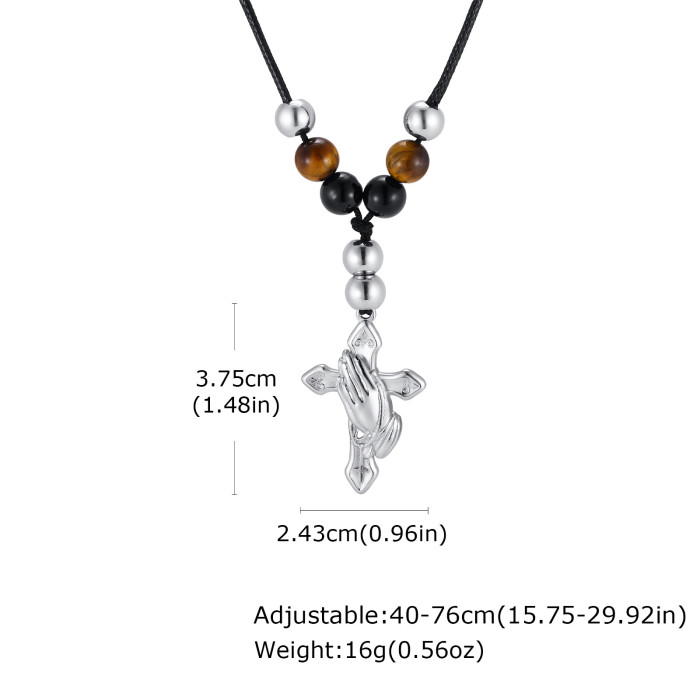 Wholesale Stainless Steel Rosary Cross Necklaces