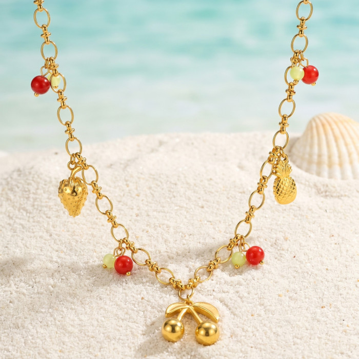 Wholesale Premium Summer Fruit Charm Necklaces
