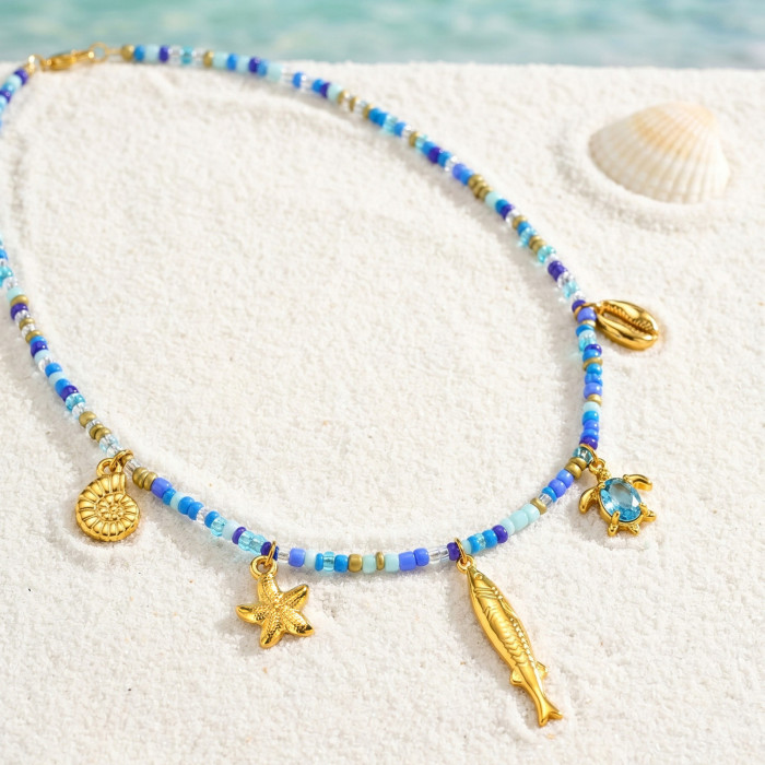 Wholesale Premium Ocean Beaded Charm Necklaces