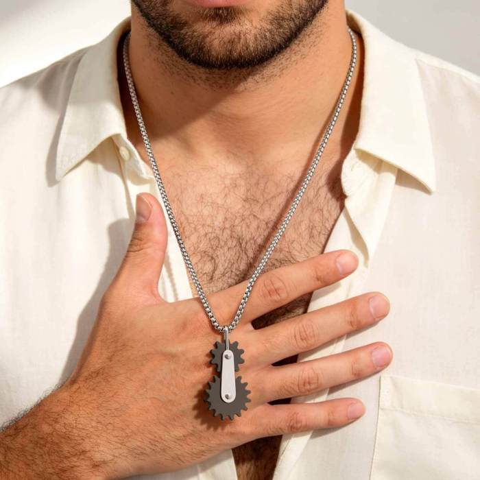 Wholesale Stainless Steel Kinetic Gear Necklaces