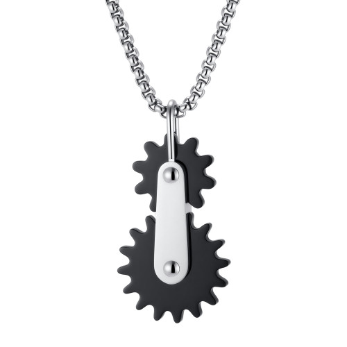 Wholesale Stainless Steel Kinetic Gear Necklaces