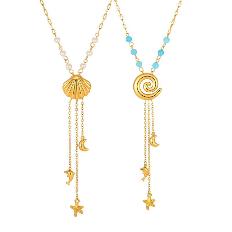 Wholesale Stainless Steel Tassel Layering Necklaces