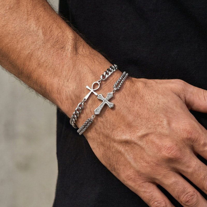 Wholesale Stainless Steel Cross Link Bracelets