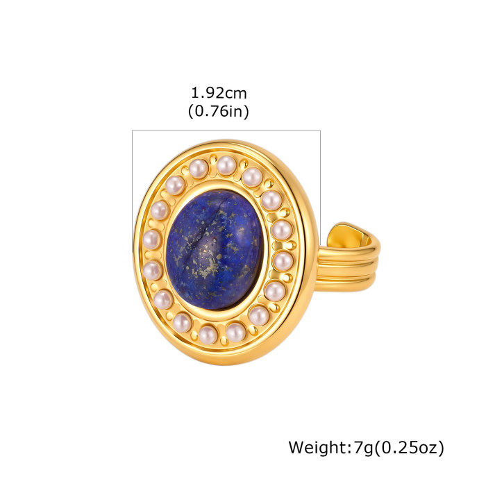 Wholesale Stainless Steel Lapis Lazuli Rings