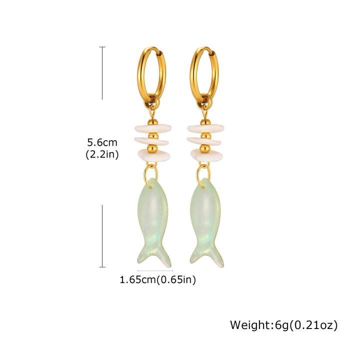 Wholesale Stainless Steel Mermaidcore Earrings