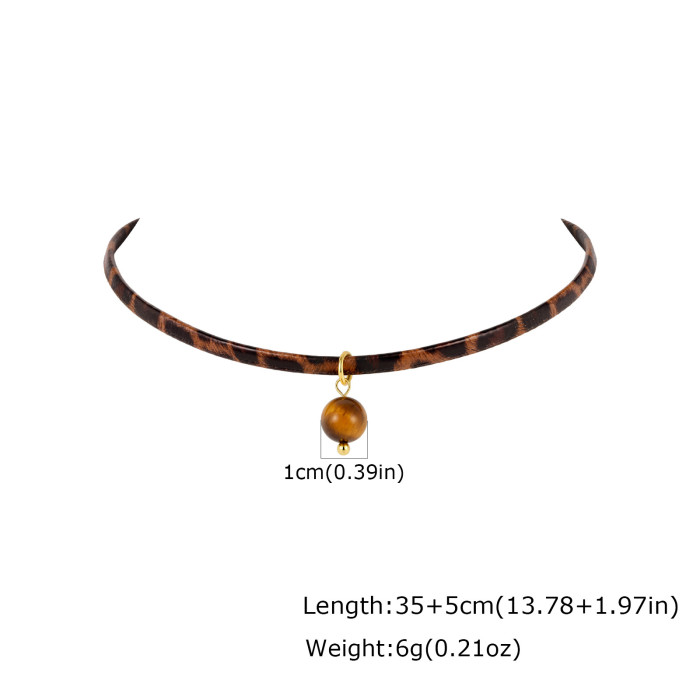 Wholesale Vintage Stainless Steel Leopard Chokers