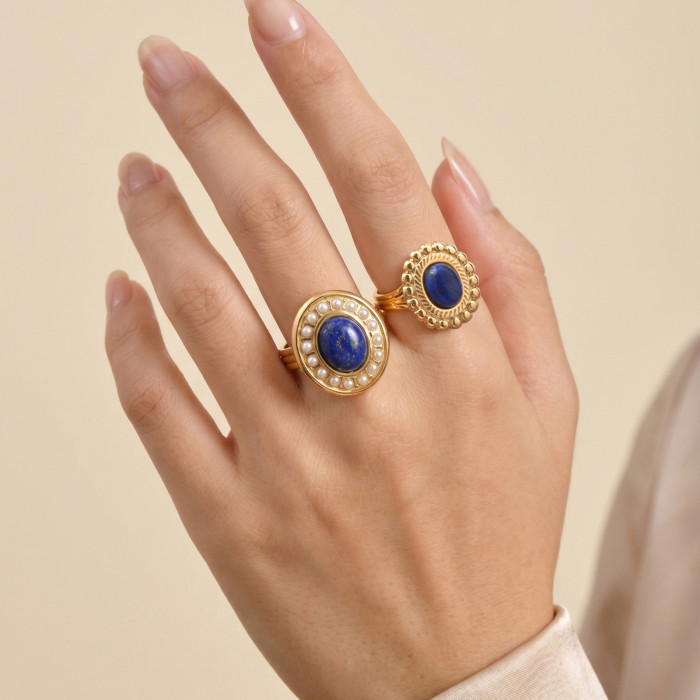 Wholesale Stainless Steel Lapis Lazuli Rings
