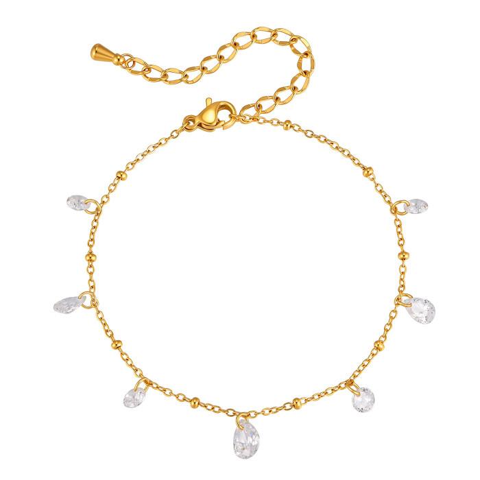 Wholesale Stainless Steel Pear-Cut CZ Bracelets