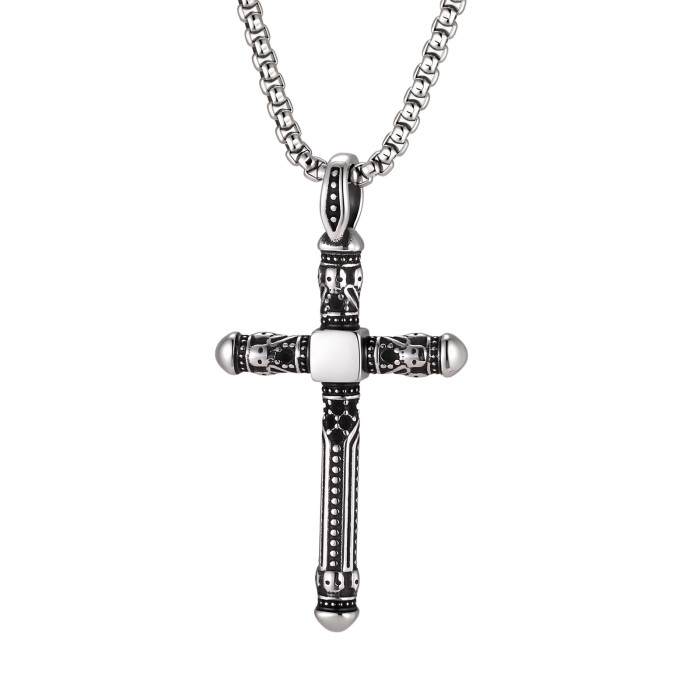 Wholesale Stainless Steel Skull Cross Necklaces