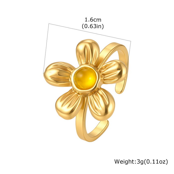 Wholesale Vintage Stainless Steel Flower Rings