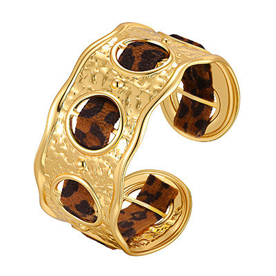 Wholesale Stainless Steel Leopard Cuff Bracelets