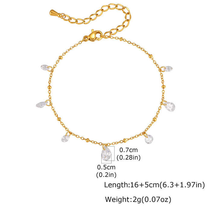 Wholesale Stainless Steel Pear-Cut CZ Bracelets