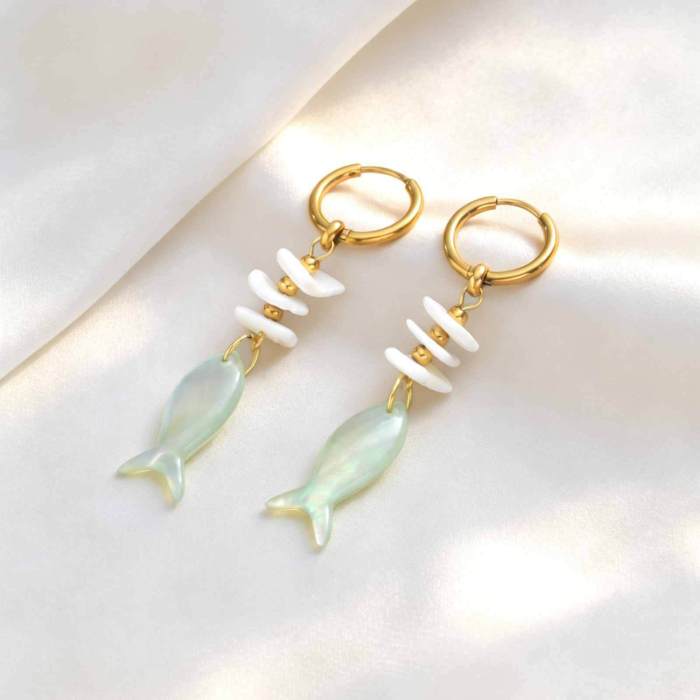 Wholesale Stainless Steel Mermaidcore Earrings
