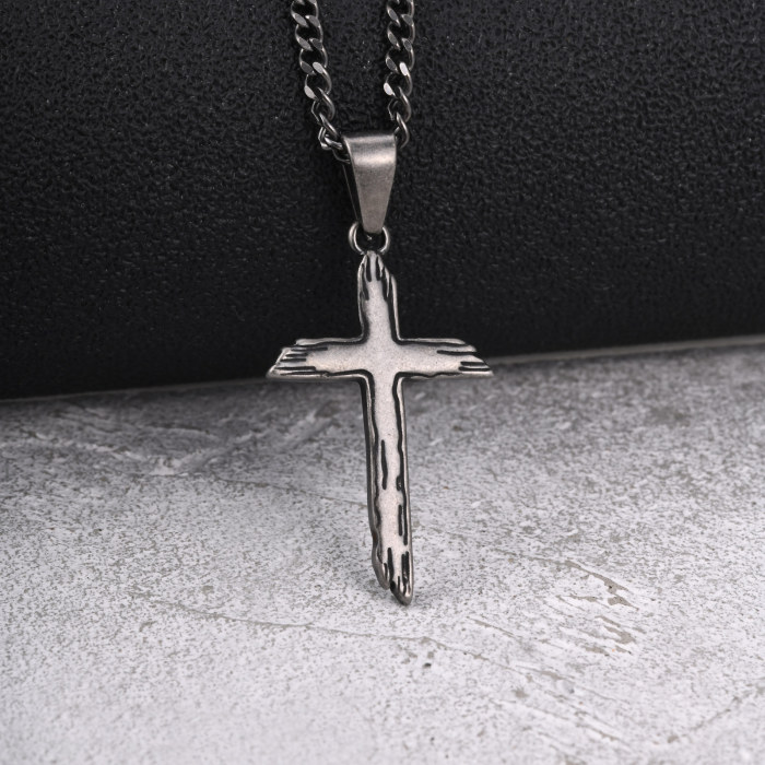 Wholesale Stainless Steel Grunge Cross Necklaces
