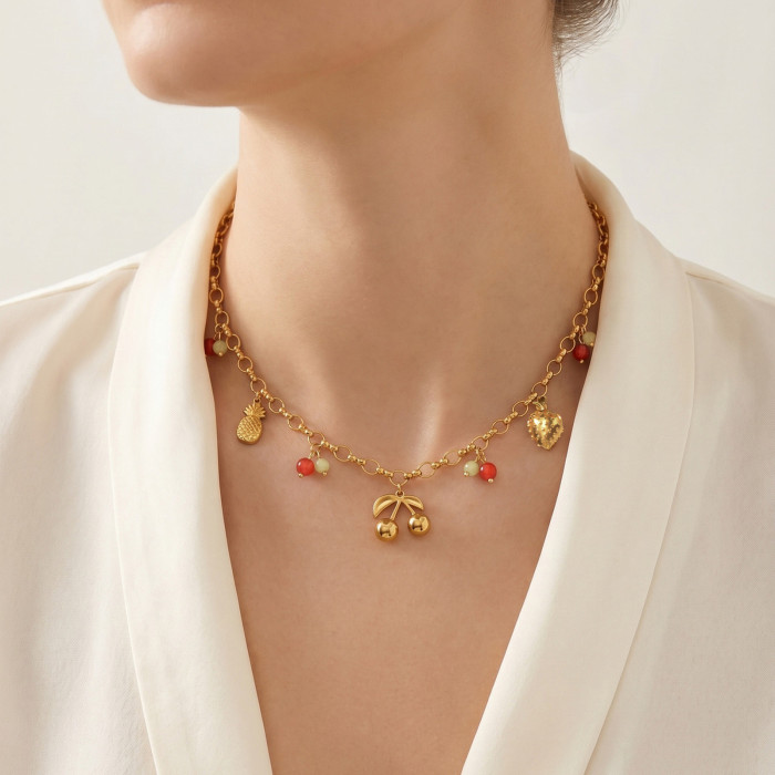 Wholesale Premium Summer Fruit Charm Necklaces